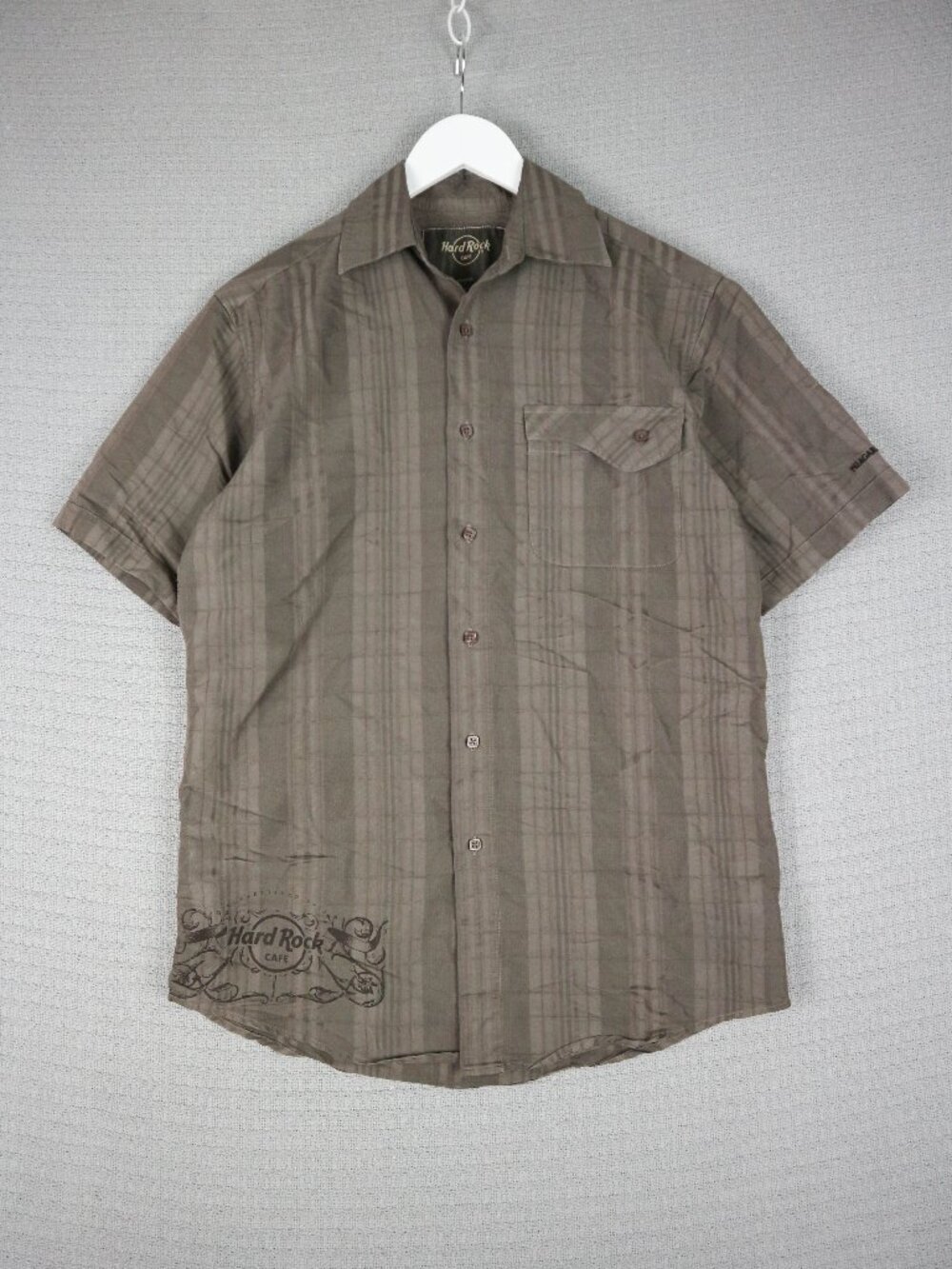Hard Rock Cafe Mens Niagara Falls Vintage Checkered Button Up Shirt Small